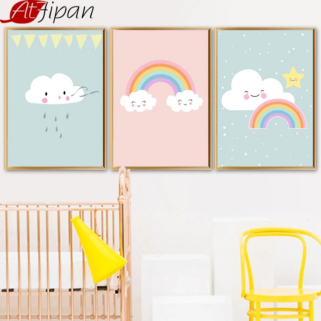 Atfipan Framed Cloud Rainbow Nordic Poster Wall Art Painting Minimalist Cartoon Canvas Art Nordic Poster Nursery Room Decor
Atfipan Framed Cloud Rainbow Nordic Poster Wall Art Painting Minimalist Cartoon Canvas Art Nordic Poster Nursery Room Decor