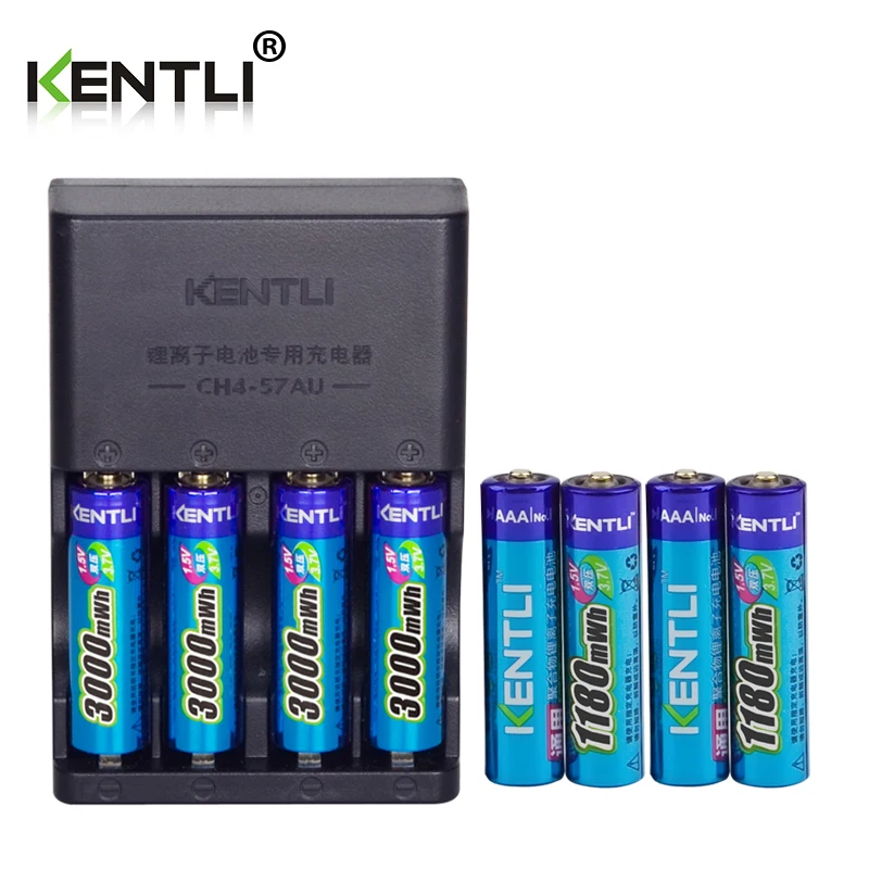 KENTLI 8pcs 1.5v aa aaa batteries Rechargeable Li-ion Li-polymer Lithium battery + 4 slots AA AAA lithium li-ion Smart Charger
KENTLI 8pcs 1.5v aa aaa batteries Rechargeable Li-ion Li-polymer Lithium battery + 4 slots AA AAA lithium li-ion Smart Charger