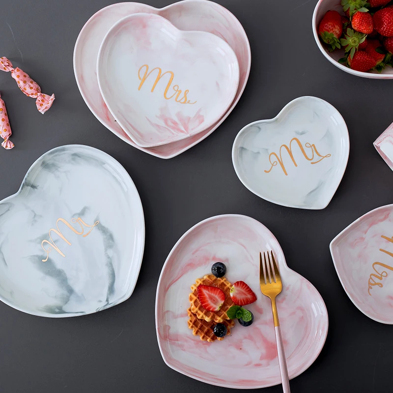 Ceramic tableware creative heart-shaped plates and dishe ceramic breakfast plate steak dessert plate cake tray kitchen tableware
Ceramic tableware creative heart-shaped plates and dishe ceramic breakfast plate steak dessert plate cake tray kitchen tableware