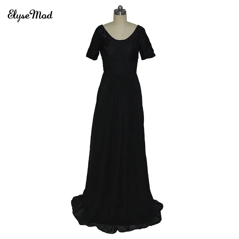 Real Photos Chiffon A-Line Evening Dresses Scoop Short Sleeves Backless Floor Party Pageant Prom Gown
Real Photos Chiffon A-Line Evening Dresses Scoop Short Sleeves Backless Floor Party Pageant Prom Gown