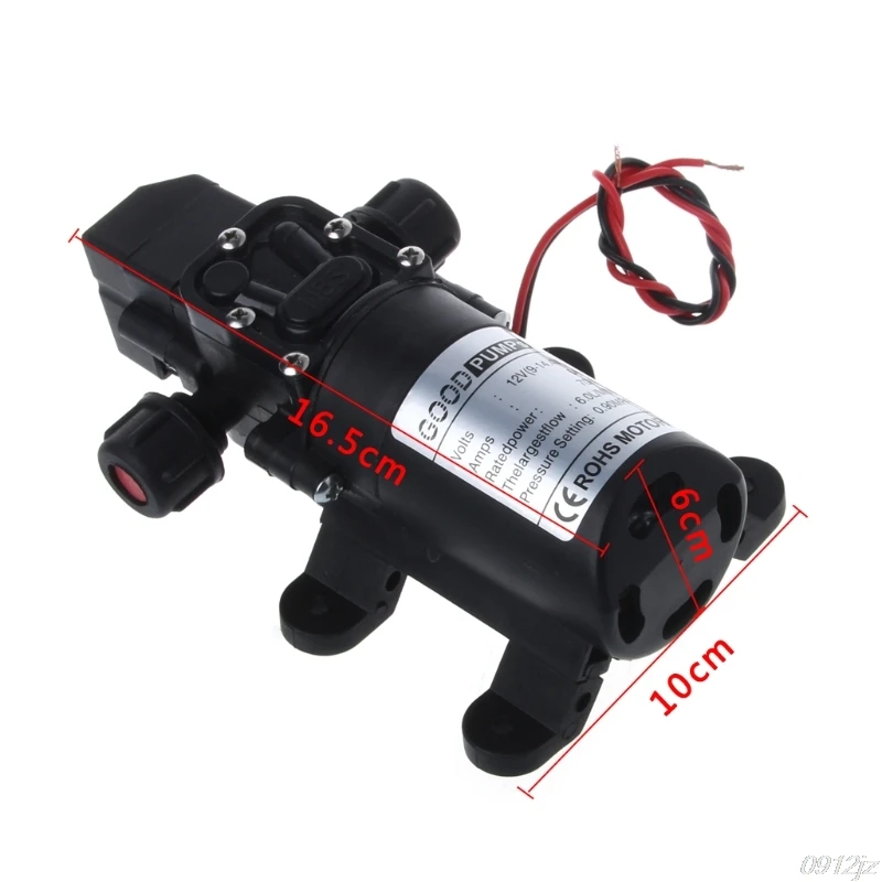 DC 12V 130PSI 6L/Min Water High Pressure Diaphragm Self Priming Pump 70W New Drop Ship