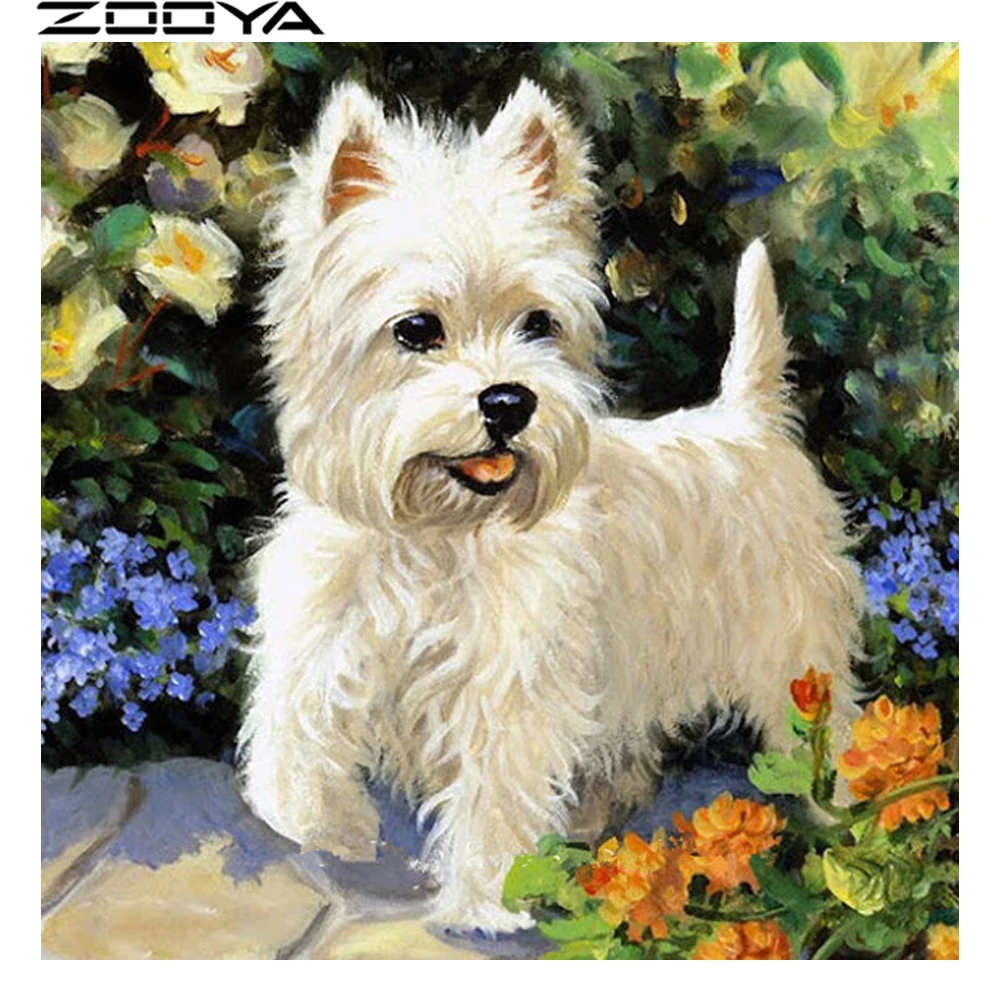 DIY Diamond Painting Cross-Stitch Kits Diamond Embroidery Rhinestone Painting White Dog Mosaic Pictures Home Decor Flower R1354
DIY Diamond Painting Cross-Stitch Kits Diamond Embroidery Rhinestone Painting White Dog Mosaic Pictures Home Decor Flower R1354