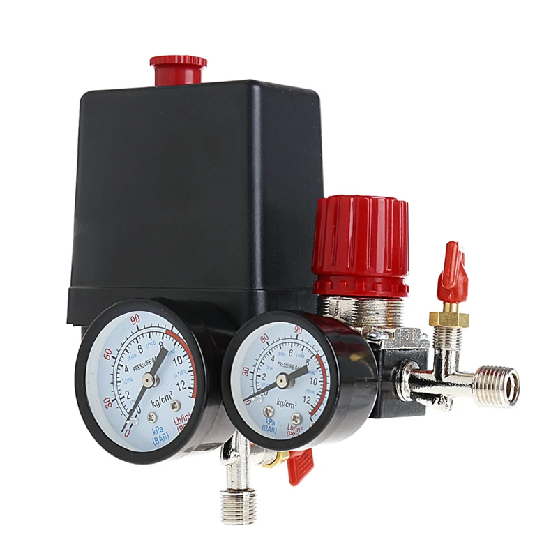 1Set 120PSI Air Compressor Pressure Valve Switch Manifold Relief Pressure Regulator Gauge
1Set 120PSI Air Compressor Pressure Valve Switch Manifold Relief Pressure Regulator Gauge