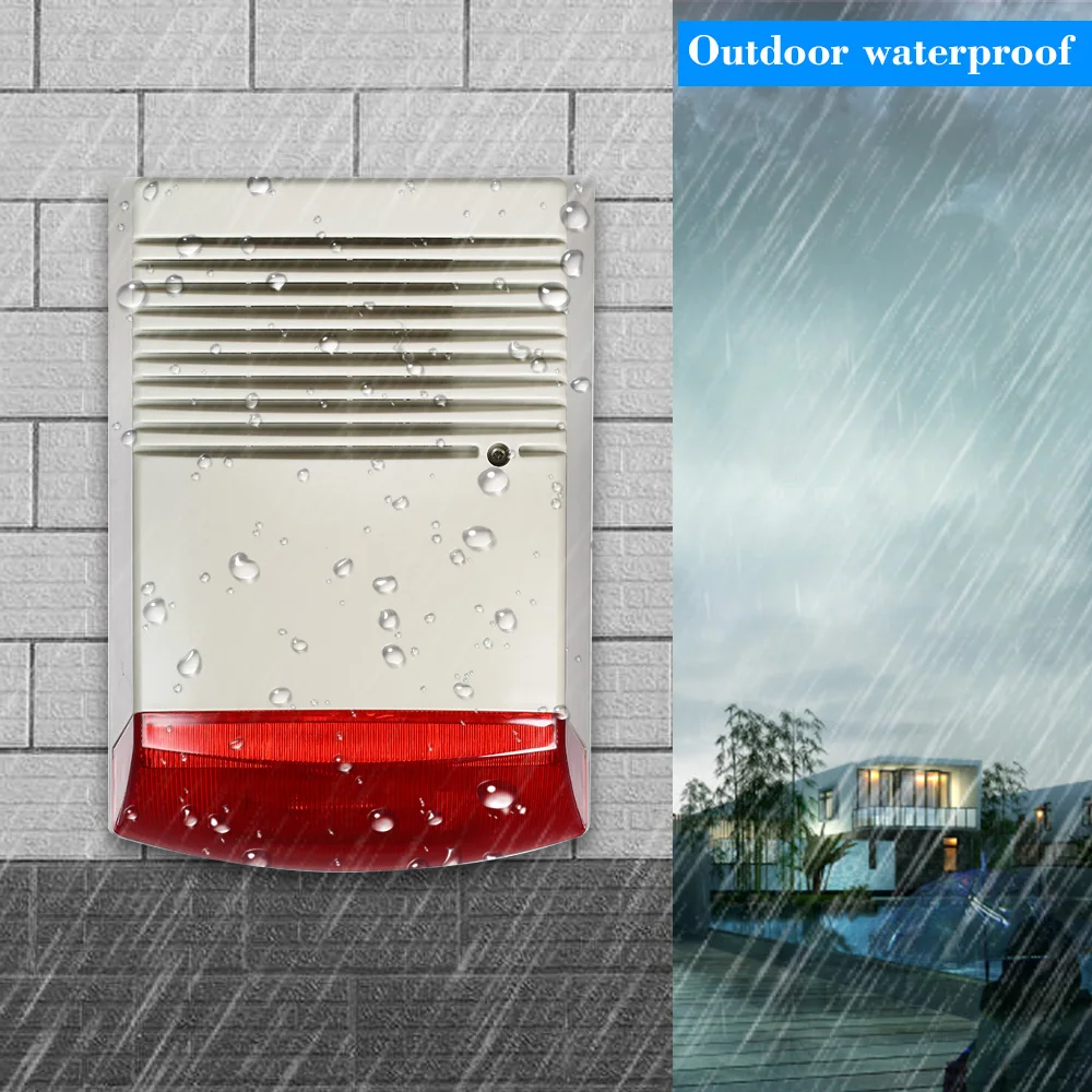 Wired Strobe Siren Sound Light Alarm Outdoor Waterproof Red Flashlight Horn 120dB Loud Alarm Sound Speaker
Wired Strobe Siren Sound Light Alarm Outdoor Waterproof Red Flashlight Horn 120dB Loud Alarm Sound Speaker