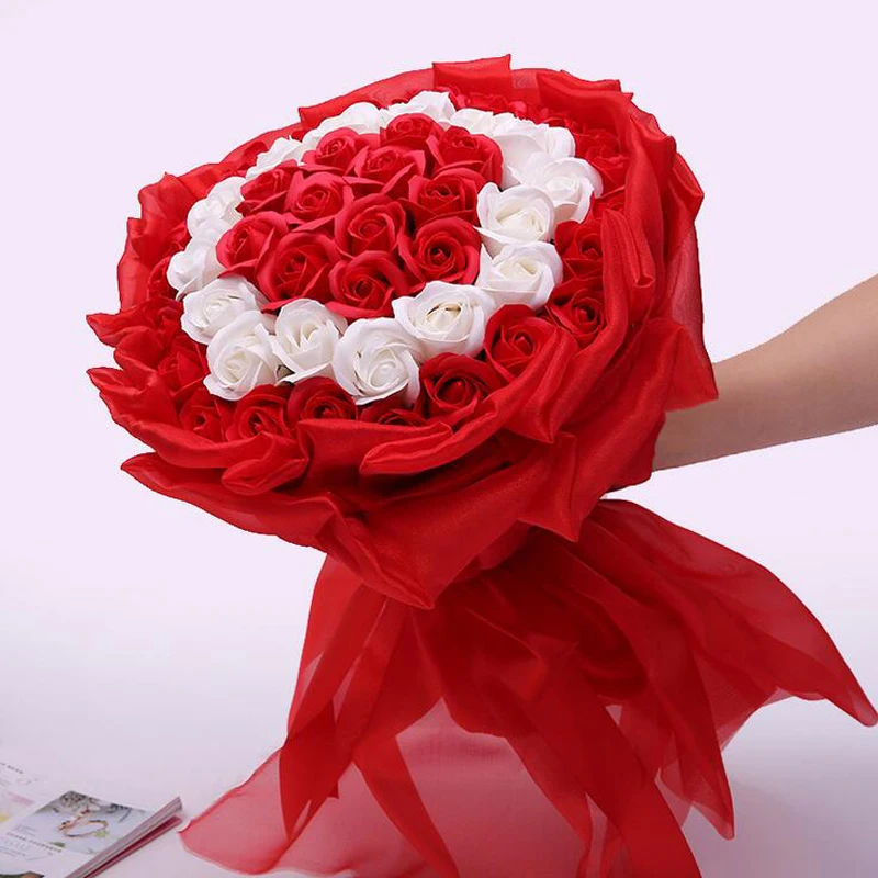 European Style Wedding Flower Bouquet Handmade Bride Holding Flower 51 Pcs Rose Soap Artificial Flowers Bridal Bride Bouquets
European Style Wedding Flower Bouquet Handmade Bride Holding Flower 51 Pcs Rose Soap Artificial Flowers Bridal Bride Bouquets
