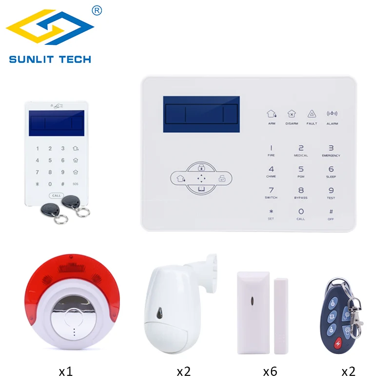 

Focus Wireless GSM PSTN Alarm System 433MHz Home Smart Burglar Security Door Sensor Pet Immune Pir Motion Detector Strobe Siren