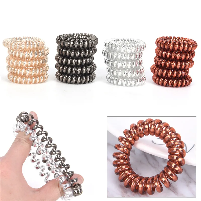 5PC Ladies Girls Colorful Elastic Rubber Telephone Wire Hair Ties Plastic Rope Hair Band Hair Accessories 5.5 CM
5PC Ladies Girls Colorful Elastic Rubber Telephone Wire Hair Ties Plastic Rope Hair Band Hair Accessories 5.5 CM