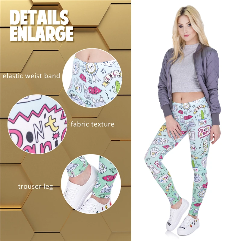 2019 Doodle Green Print Women Leggings Fitness Breathable Perspiration Quick Drying Leggins High Elasticity Trouser Pants
2019 Doodle Green Print Women Leggings Fitness Breathable Perspiration Quick Drying Leggins High Elasticity Trouser Pants