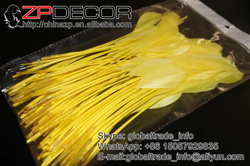 ZPDECOR 200pcs/lot 15-20 cm(6-8inch) Premium Yellow Dyed Stripped Goose Feathers Plume For Carnival Featival Decoration
ZPDECOR 200pcs/lot 15-20 cm(6-8inch) Premium Yellow Dyed Stripped Goose Feathers Plume For Carnival Featival Decoration