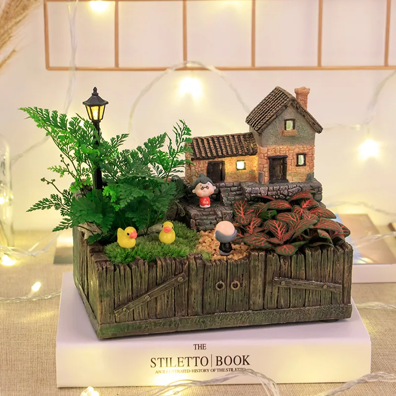 Cartoon Style Cute House New Novelty Micro Landscape Succulent Plants Pot Creative Tiny Flowerpot Desk Decorative Flower Pots
Cartoon Style Cute House New Novelty Micro Landscape Succulent Plants Pot Creative Tiny Flowerpot Desk Decorative Flower Pots
