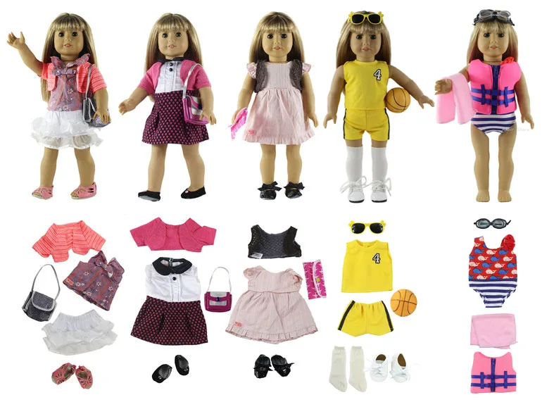 Lot 23 Item=5 Set Clothes+4 Shoes+3 bags+2 glasses+1 Socks+1 Basketball+1 Towel Outfit Doll Clothes for 18 inch doll clothes A25
Lot 23 Item=5 Set Clothes+4 Shoes+3 bags+2 glasses+1 Socks+1 Basketball+1 Towel Outfit Doll Clothes for 18 inch doll clothes A25