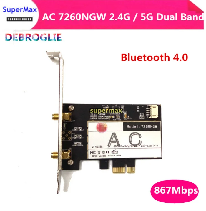 Двухдиапазонный 7260AC AC7260 2,4G/5G двухдиапазонный Настольный 867 Мбит/с беспроводной PCI-E Wi-Fi Bluetooth 4,0 WIFI карта
Двухдиапазонный 7260AC AC7260 2,4G/5G двухдиапазонный Настольный 867 Мбит/с беспроводной PCI-E Wi-Fi Bluetooth 4,0 WIFI карта