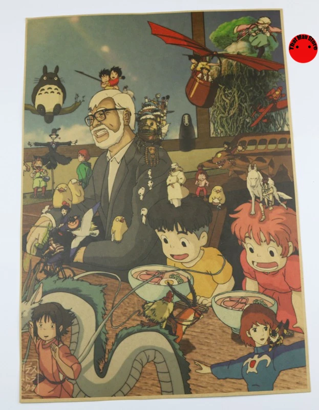 Hayao Miyazaki мультяшный персонаж большая коллекция мультфильмов крафт ретро плакат