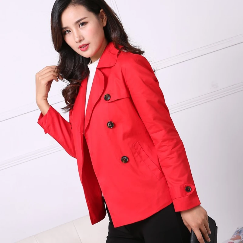 OLGITUM Korean Spring/Autumn Large Lapel Double-breasted Short Trench Coat High-Quality Women Cotton Slim Jacket Coat With Belt
OLGITUM Korean Spring/Autumn Large Lapel Double-breasted Short Trench Coat High-Quality Women Cotton Slim Jacket Coat With Belt