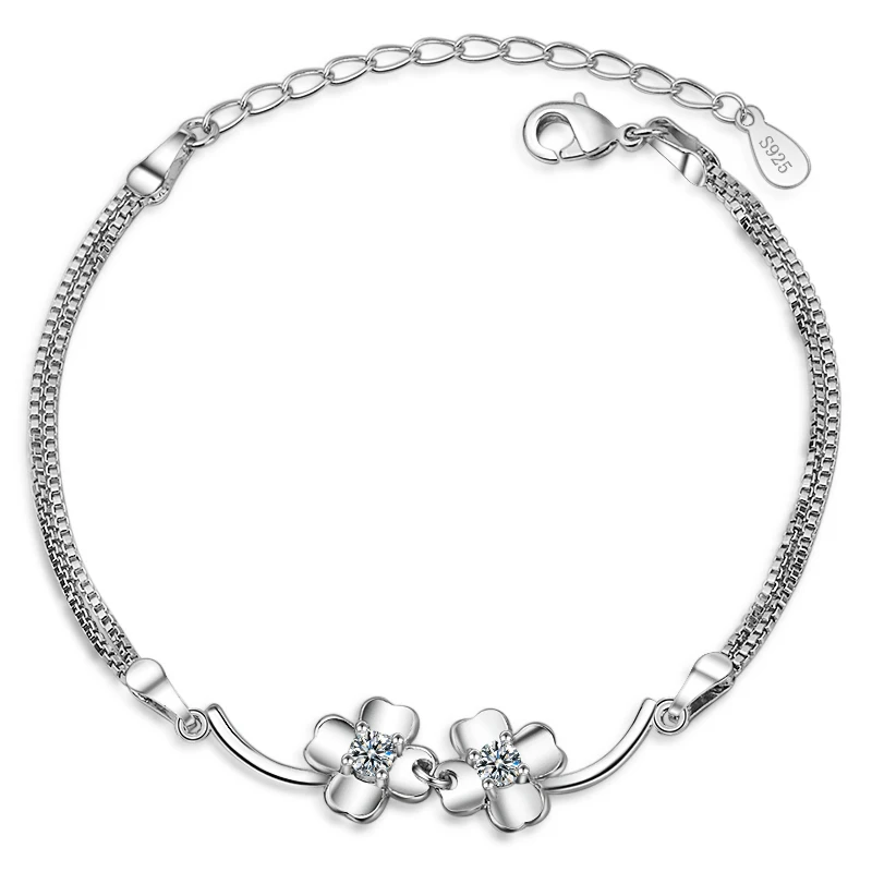 TJP Fashion 925 Sterling Silver Women Bracelets Accessories Lucky Clover Design Girl Lady Engagement Party J
TJP Fashion 925 Sterling Silver Women Bracelets Accessories Lucky Clover Design Girl Lady Engagement Party J