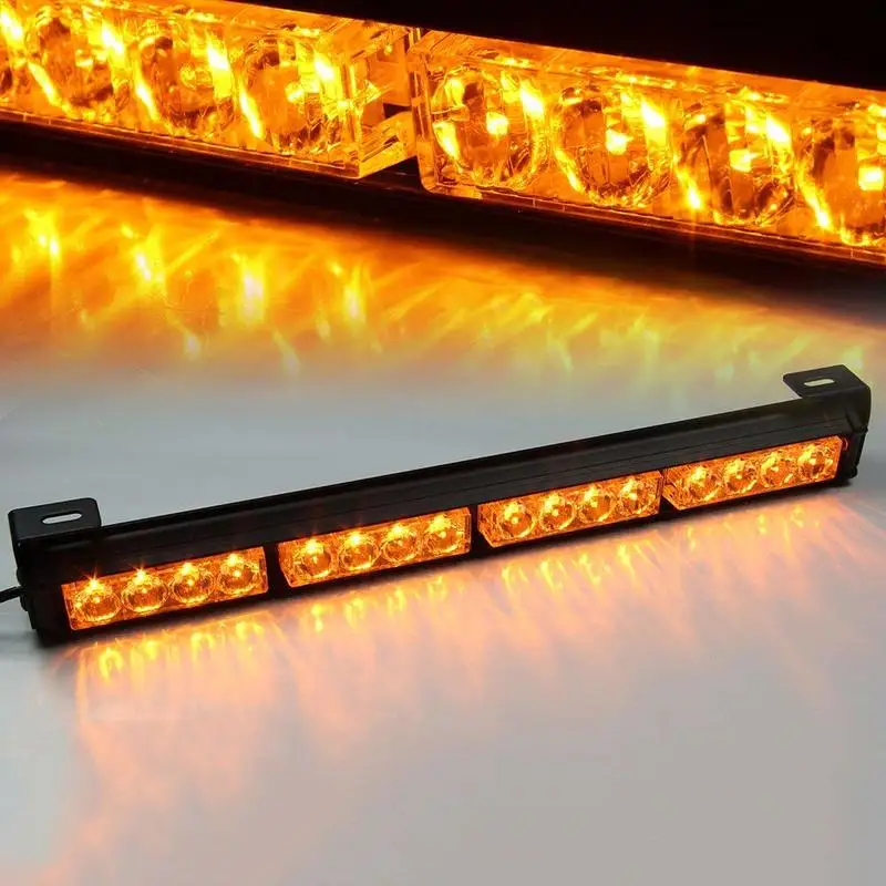Yellow/Amber 18" 16 LED 7 Modes Traffic Advisor Emergency Warning Vehicle Strobe Light Bar Kit
Yellow/Amber 18" 16 LED 7 Modes Traffic Advisor Emergency Warning Vehicle Strobe Light Bar Kit