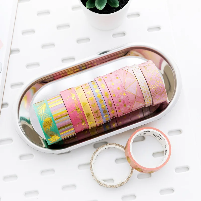 4pcs Gold Color Foil Washi Tape Set Pineapple Palm Tree Adhesive Masking Tapes Diary Decoration Stickers A6021
4pcs Gold Color Foil Washi Tape Set Pineapple Palm Tree Adhesive Masking Tapes Diary Decoration Stickers A6021