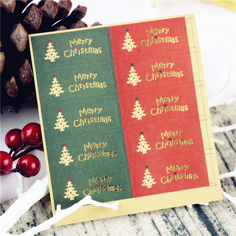 Рождественское украшение крафт-бумага упаковка для выпечки наклейка на