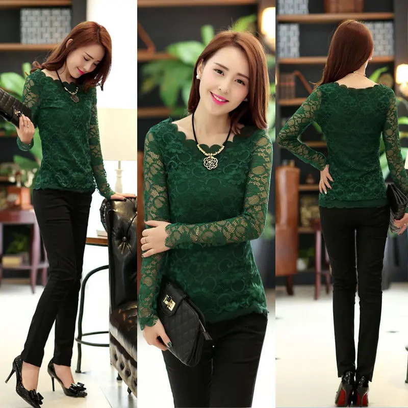 New Women's Long Sleeve Lace Floral Chiffon Shirt Ladies Summer Loose Tops OL Hollow Out O Neck Shirts
New Women's Long Sleeve Lace Floral Chiffon Shirt Ladies Summer Loose Tops OL Hollow Out O Neck Shirts