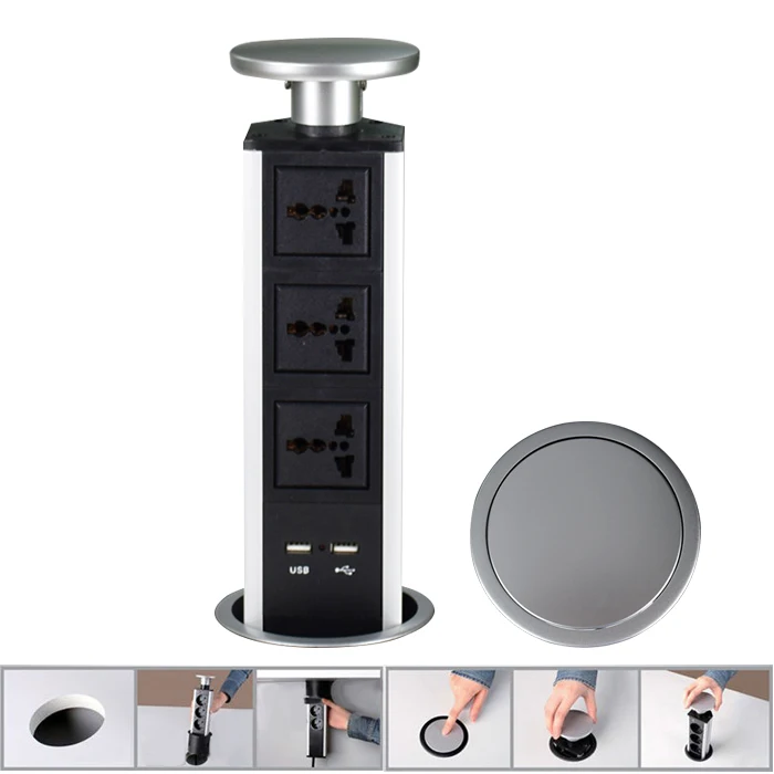 New pop UP/Working table socket/hidden/Universal power plug / EU plug / USB Charging office desktop socket / kitchen socket
New pop UP/Working table socket/hidden/Universal power plug / EU plug / USB Charging office desktop socket / kitchen socket