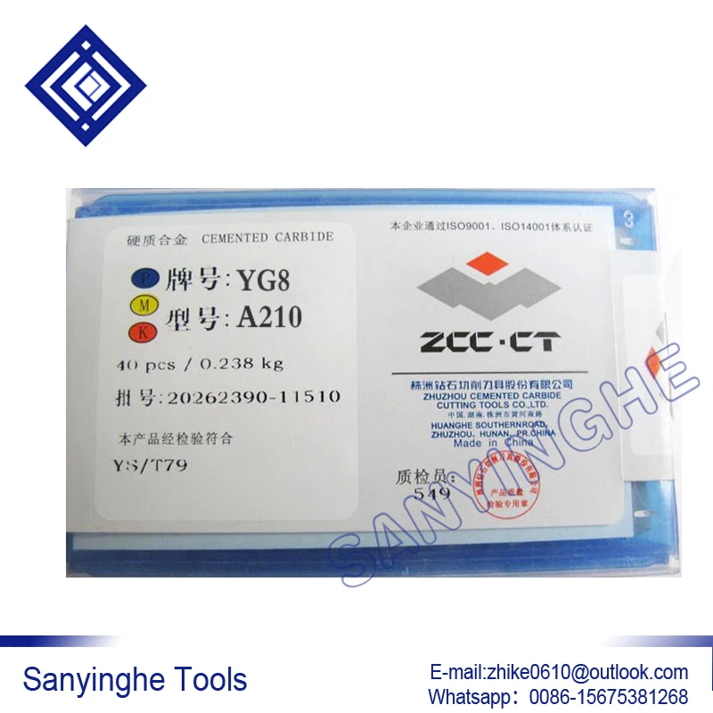 High Quality 40pcs/lots A210 YG6 / YG8 / YW1 / YW2 / YT5 / YT14 / YT15 Carbide Welding Inserts Brazed Insert
High Quality 40pcs/lots A210 YG6 / YG8 / YW1 / YW2 / YT5 / YT14 / YT15 Carbide Welding Inserts Brazed Insert