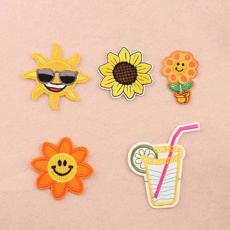 1 шт. нашивка Sun Food с вышивкой термоклейкие нашивки для пришивания утюгом наклейки