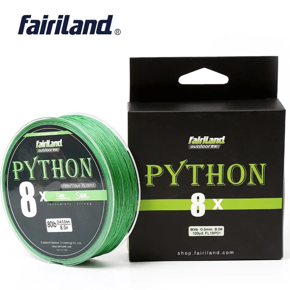Fairiland плетеная леска 8 нитей 100 м 300 500 Multifilament 100% PE 21-80LB морская пресноводная