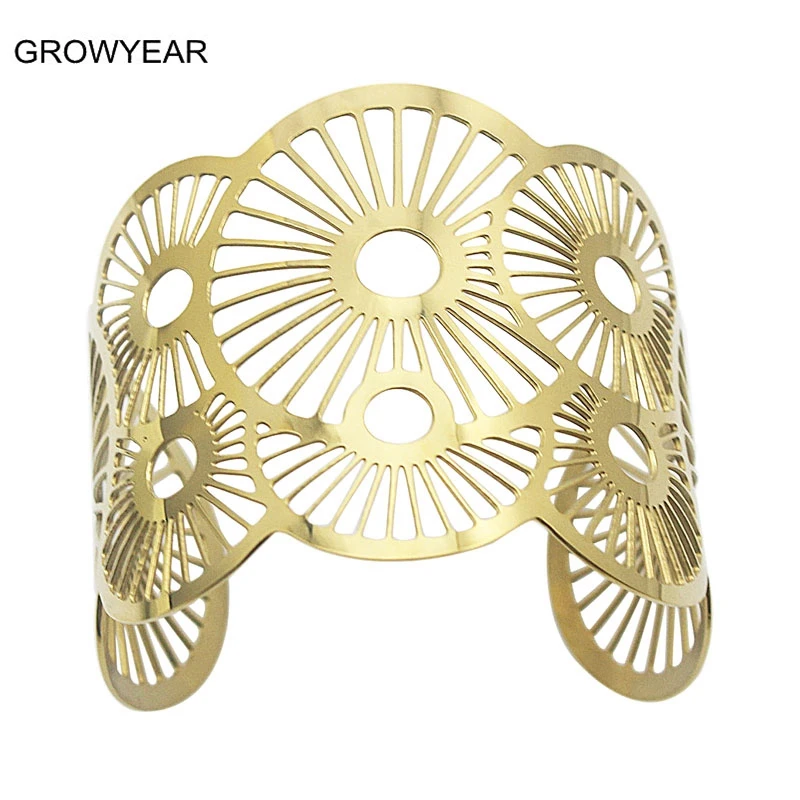 Новый дизайн 2018, широкий Регулируемый Полый геометрический браслет GROWYEAR из нержавеющей стали, золотистый цвет, ювелирные изделия для женщи...
Новый дизайн 2018, широкий Регулируемый Полый геометрический браслет GROWYEAR из нержавеющей стали, золотистый цвет, ювелирные изделия для женщи...