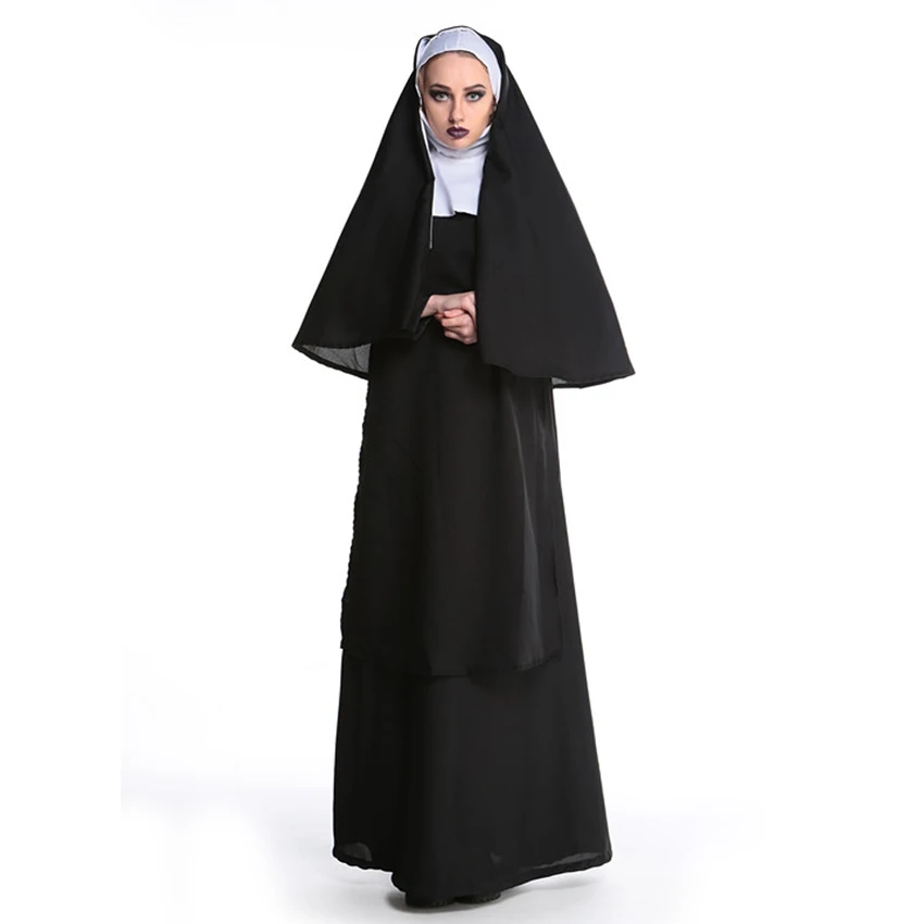 Virgin Mary Nuns Costumes for Women Sexy Long Black The Conjuring Evil Nuns Costume Arabic Religion Monk Ghost Uniform Halloween
Virgin Mary Nuns Costumes for Women Sexy Long Black The Conjuring Evil Nuns Costume Arabic Religion Monk Ghost Uniform Halloween