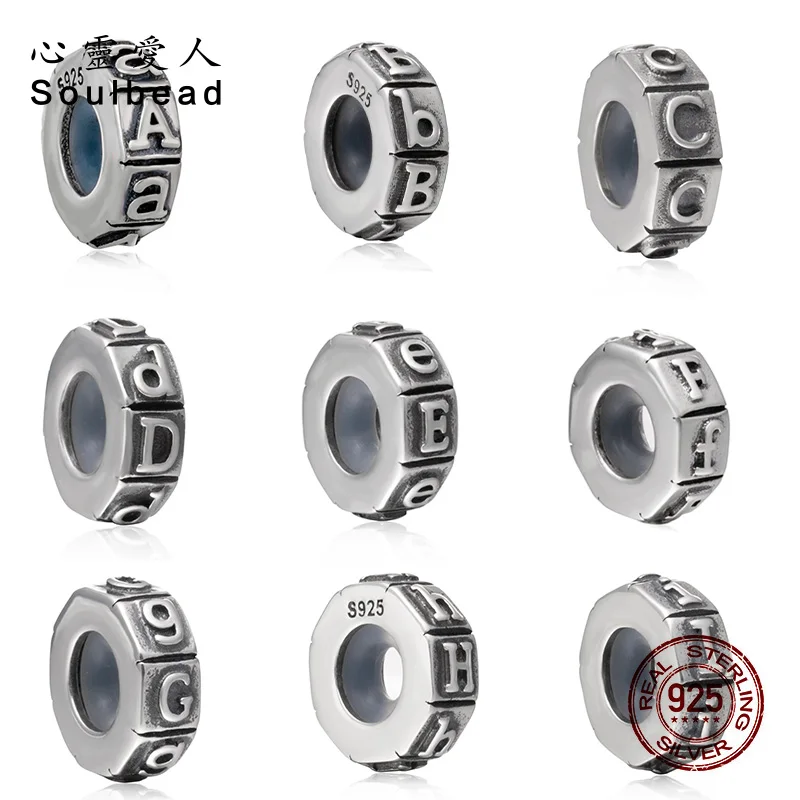 Фото Бусины с алфавитом Soulbead искусственные бусины серебряная резиновая пробка