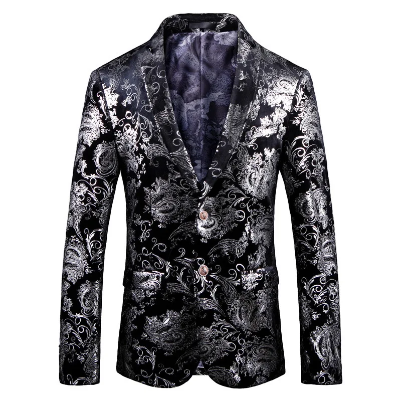 Fashion classic men's jacket men's slim single-breasted printed blazer men's business casual jacket ball party dress
Fashion classic men's jacket men's slim single-breasted printed blazer men's business casual jacket ball party dress