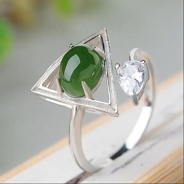 925 silver Retro natural jasper men and women lovers fashionable white jade inlaid rings free shipping
925 silver Retro natural jasper men and women lovers fashionable white jade inlaid rings free shipping