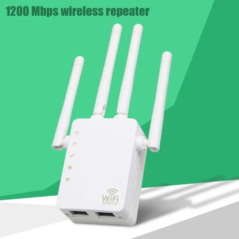 1200Mbps Wireless Repeater AC Wireless 2.4G/5G Dual Band WiFi Repeater Router 4 High Antennas for factory home new
1200Mbps Wireless Repeater AC Wireless 2.4G/5G Dual Band WiFi Repeater Router 4 High Antennas for factory home new