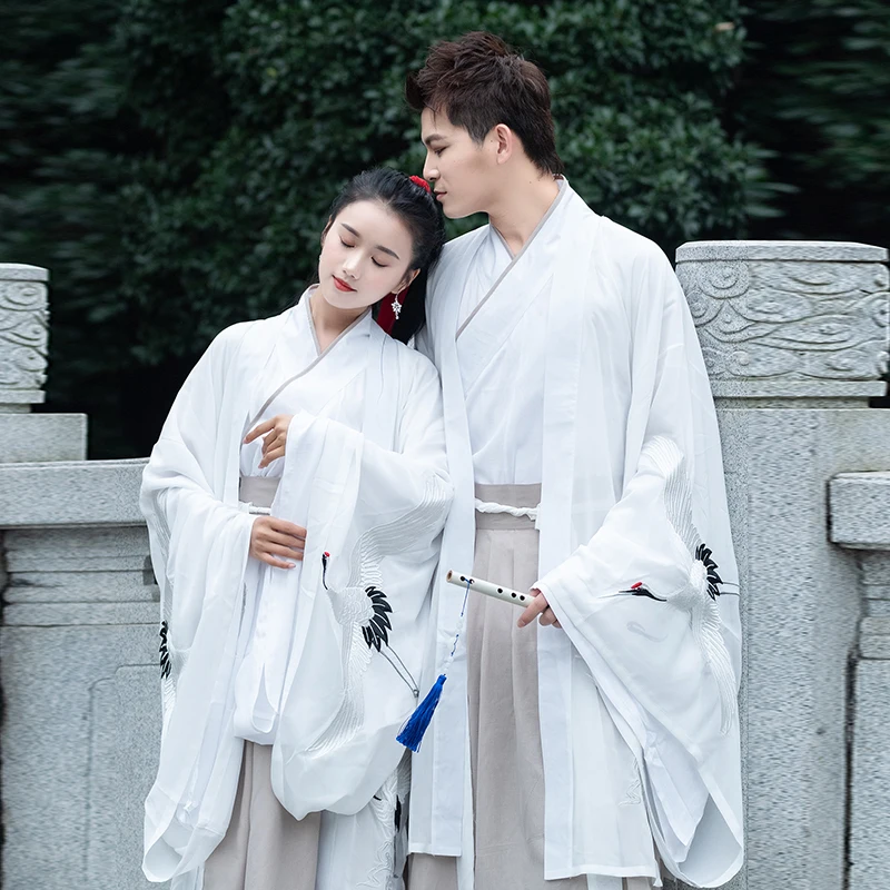 White Hanfu Men Women Embroidery Classical Dance Costume Folk Festival Outfit Chinese Traditional Performance Clothes DF1125
White Hanfu Men Women Embroidery Classical Dance Costume Folk Festival Outfit Chinese Traditional Performance Clothes DF1125