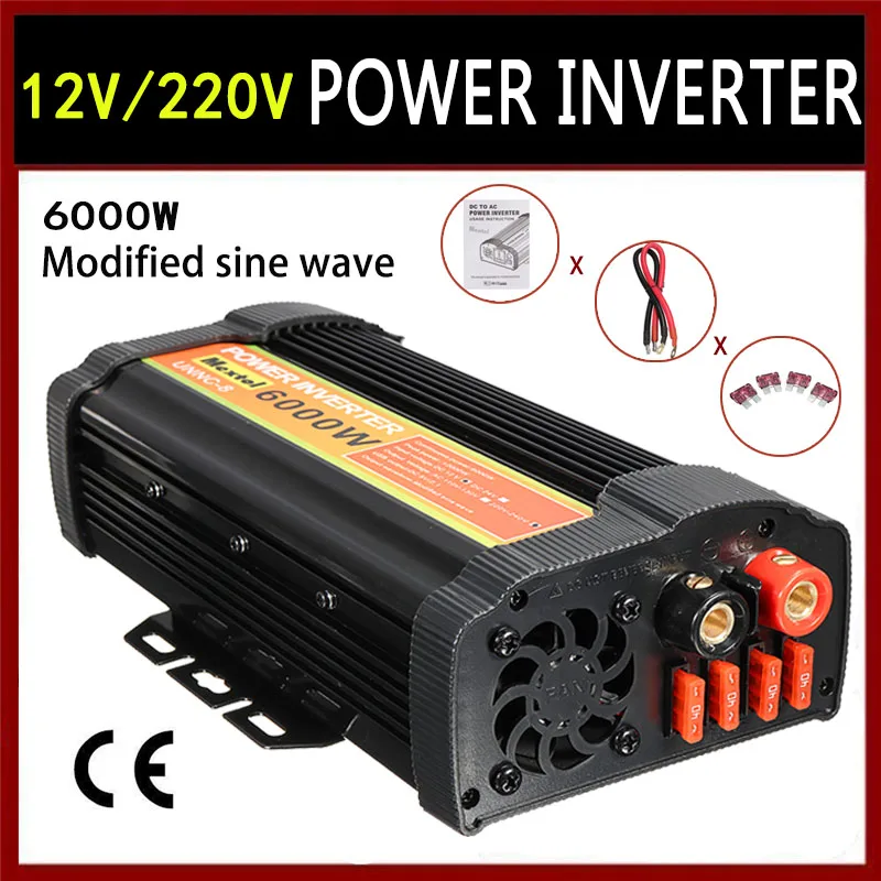 Inverter 6000W 12 V to AC 220 Volt LCD Digital Max 12000 Watt Modified Sine Wave Converter Car Charge Converter Transformer USB
Inverter 6000W 12 V to AC 220 Volt LCD Digital Max 12000 Watt Modified Sine Wave Converter Car Charge Converter Transformer USB