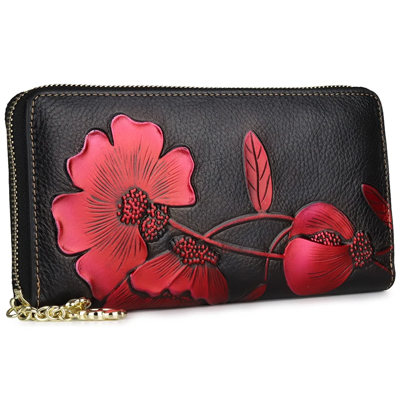 Embossing Floral Genuine Cow Leather Women Wallet Luxury Women's Long Wallets Designer Zipper Ladies Purse Fashion Female Wallet
Embossing Floral Genuine Cow Leather Women Wallet Luxury Women's Long Wallets Designer Zipper Ladies Purse Fashion Female Wallet