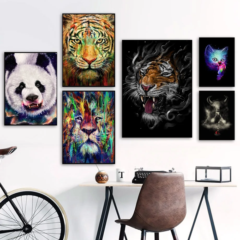 Panda Tiger Lion Ox Elephant Bird Cat Wall Art Canvas Painting Nordic Poster And Print Animal Wall Picture For Living Room Decor
Panda Tiger Lion Ox Elephant Bird Cat Wall Art Canvas Painting Nordic Poster And Print Animal Wall Picture For Living Room Decor