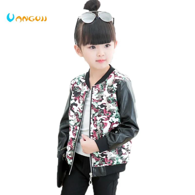 girls spring autumn jacket fashion pu Coats o-neck long sleeve printing flower Camouflage girls outwear girls clothes 3-9
girls spring autumn jacket fashion pu Coats o-neck long sleeve printing flower Camouflage girls outwear girls clothes 3-9
