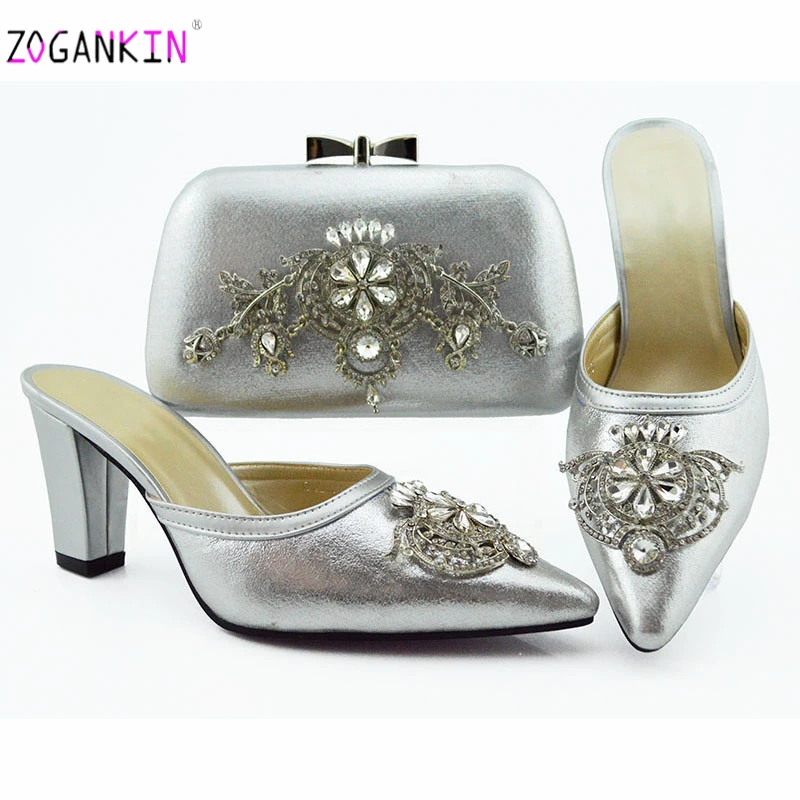Fashion Arrivals Silver Color Wedding Shoes and Bag to Match African Woman Shoes And Matching Bag Set with Comfortable Heels
Fashion Arrivals Silver Color Wedding Shoes and Bag to Match African Woman Shoes And Matching Bag Set with Comfortable Heels