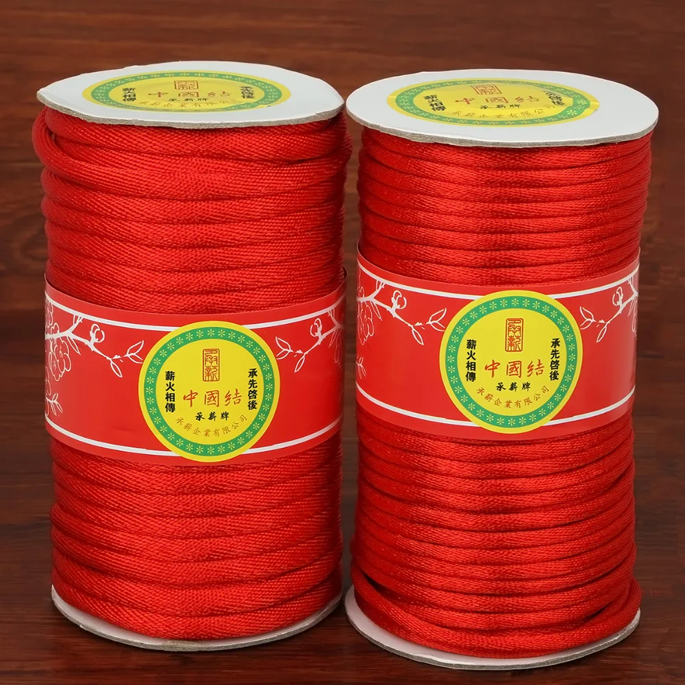 Red Nylon Satin Beading Braided String Thread Chinese Knot Cord for DIY Jewelry Findings & Craft Making
Red Nylon Satin Beading Braided String Thread Chinese Knot Cord for DIY Jewelry Findings & Craft Making