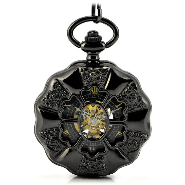Steampunk Skeleton Black Automatic Mechanical Pocket Watch Men Vintage Hand Wind Clock Necklace Pocket & Fob Watches With Chain
Steampunk Skeleton Black Automatic Mechanical Pocket Watch Men Vintage Hand Wind Clock Necklace Pocket & Fob Watches With Chain