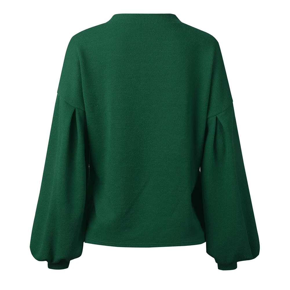 Womens Sweater Baggy Computer Knitted Sweater Long Lantern Sleeve O-Neck Ladies Tops Chunky Oversized Solid Green Pullover 2018
Womens Sweater Baggy Computer Knitted Sweater Long Lantern Sleeve O-Neck Ladies Tops Chunky Oversized Solid Green Pullover 2018