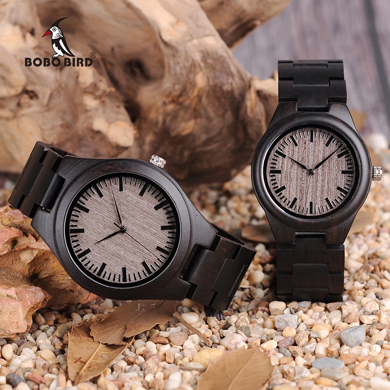 Women Watches Men relogio masculino BOBO BIRD Lover Ebony Wood Quartz Ladies Wristwatch Montre Femme erkek kol saati in Gift Box
Women Watches Men relogio masculino BOBO BIRD Lover Ebony Wood Quartz Ladies Wristwatch Montre Femme erkek kol saati in Gift Box