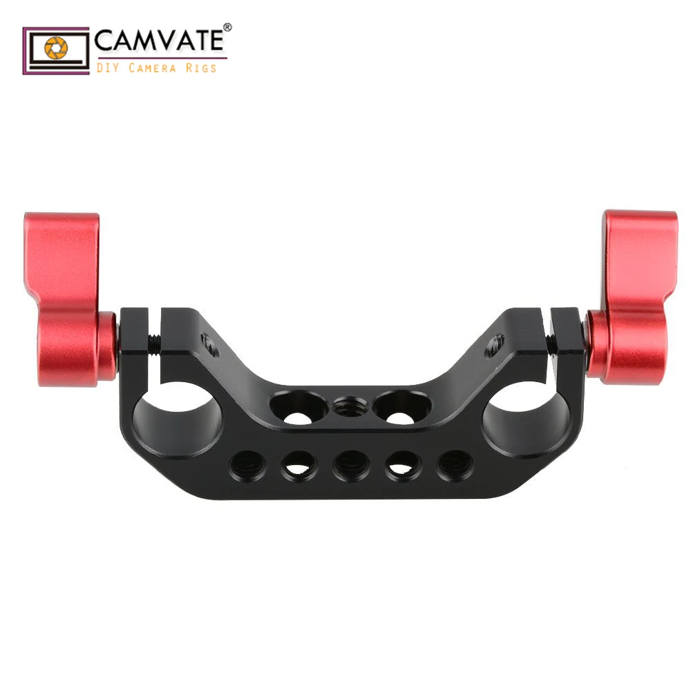 CAMVATE 2 Pieces Standard 15mm Dual Rod Clamp With 1/4" Mounting Points For DSLR Camera Shoulder Mount Rig Rail Support System
CAMVATE 2 Pieces Standard 15mm Dual Rod Clamp With 1/4" Mounting Points For DSLR Camera Shoulder Mount Rig Rail Support System