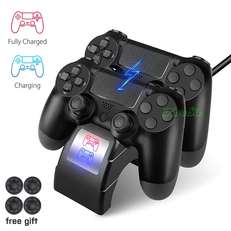 Тонкая беспроводная док станция для двух контроллеров PS4 PRO быстрой зарядки с 4