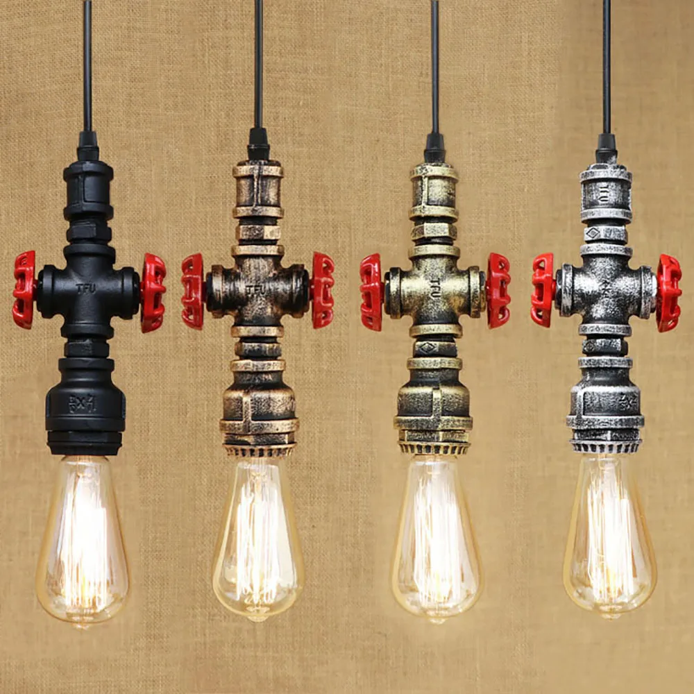 Loft industrial Iron water Pipe steam punk Vintage pendant lamp cord E27 led pendant lights for bedroom bar restaurant kitchen
Loft industrial Iron water Pipe steam punk Vintage pendant lamp cord E27 led pendant lights for bedroom bar restaurant kitchen