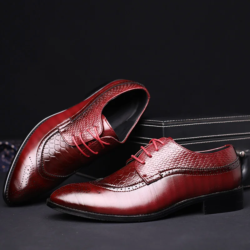 Men Dress Shoes Fashion PU Leather Pointed Toe Bullock Oxfords Shoes For Men, Lace Up Designer Luxury Men Shoes
Men Dress Shoes Fashion PU Leather Pointed Toe Bullock Oxfords Shoes For Men, Lace Up Designer Luxury Men Shoes
