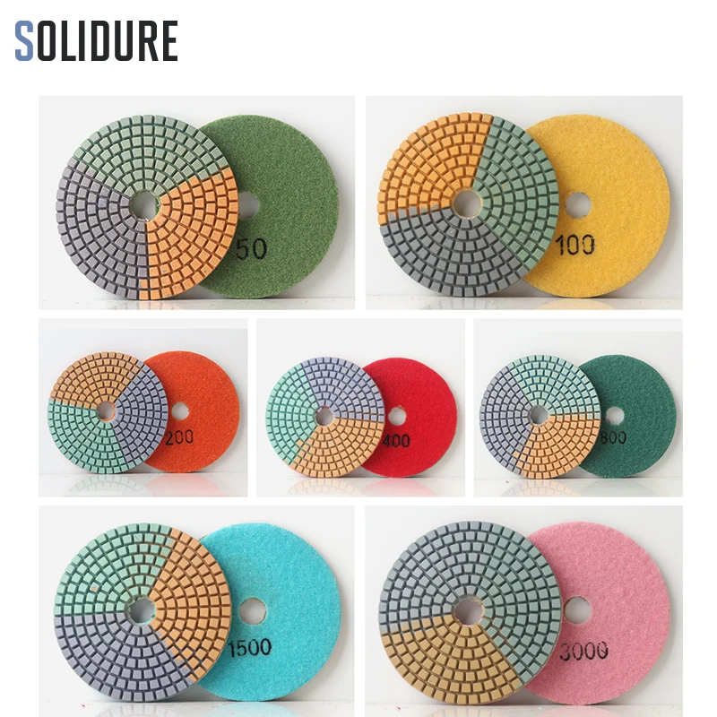 7pcs/Set Colorful Diamond Wet Polishing Pad 4 inch Grinding Discs Flexibale Sanding Pad For Marble Granite Engineered Stone
7pcs/Set Colorful Diamond Wet Polishing Pad 4 inch Grinding Discs Flexibale Sanding Pad For Marble Granite Engineered Stone