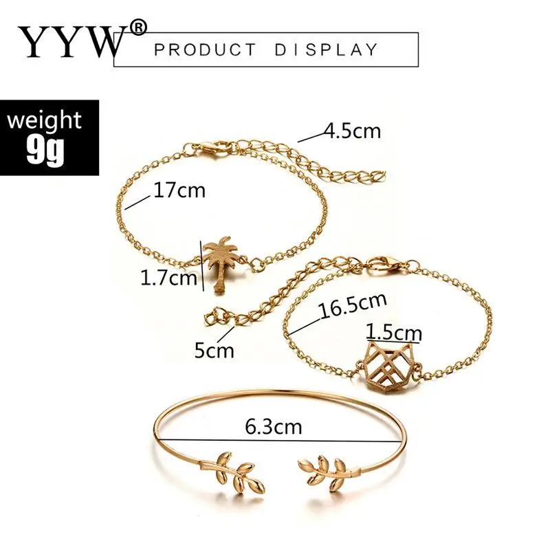 3pcs/Set Fashion Bohemia Leaf Knot Hand Cuff Link Chain Charm Bracelet Bangle Set For Women
3pcs/Set Fashion Bohemia Leaf Knot Hand Cuff Link Chain Charm Bracelet Bangle Set For Women