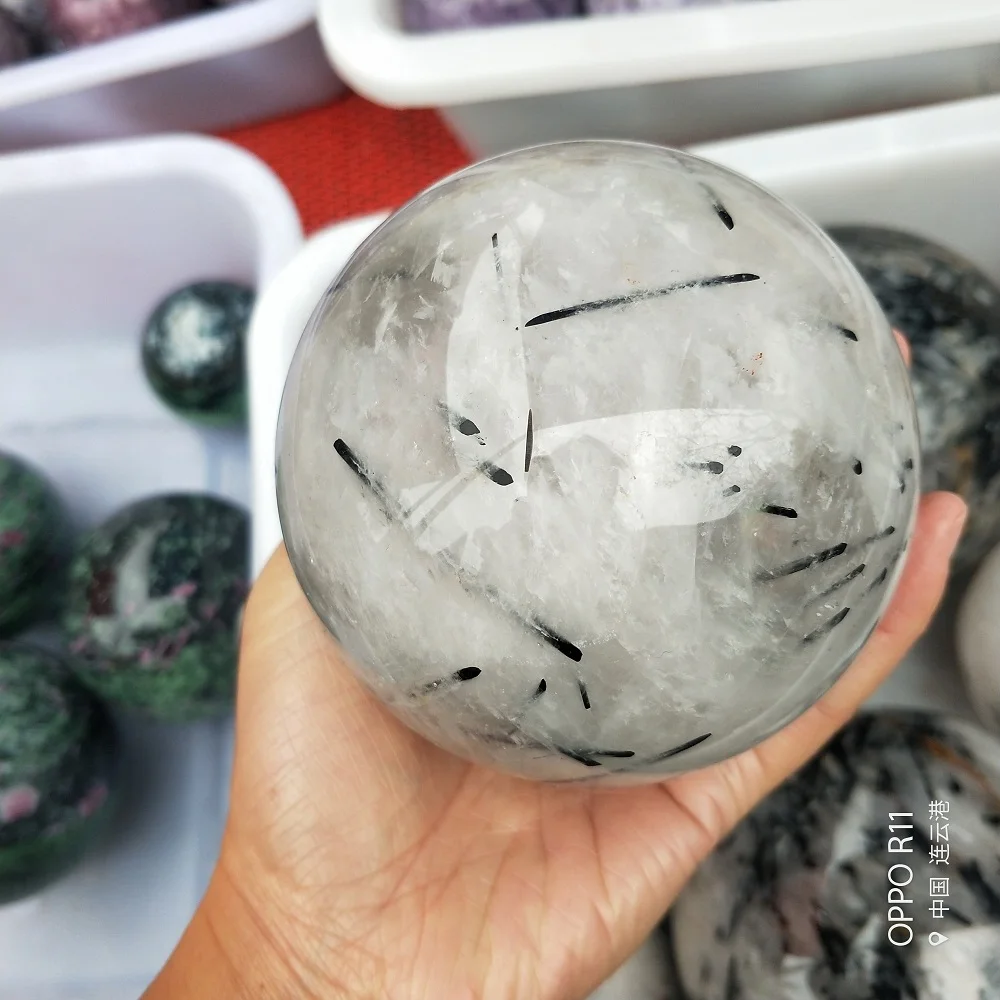 Crystal Ball Natural Tourmaline Black Crystal Quartz Sphere Hairstone Orb Mineral Aphrizite Schorlite Craft Gifts Decoration
Crystal Ball Natural Tourmaline Black Crystal Quartz Sphere Hairstone Orb Mineral Aphrizite Schorlite Craft Gifts Decoration